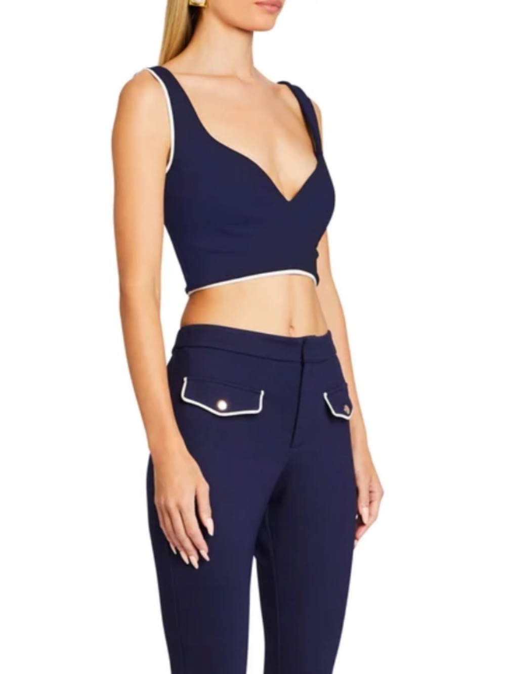 SER.O.YA Basha Bra Crop Top Navy - Picture 2 of 5